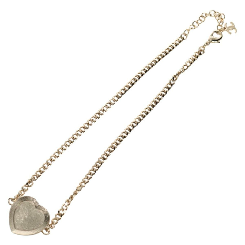 【日本直送】香奈兒心形項鍊 金屬 銀色 CC Auth BA7561SAM-6