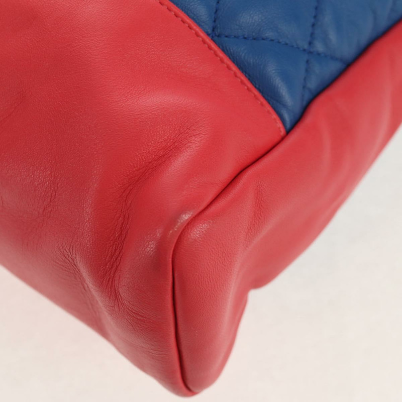 【日本直送】香奈兒 (CHANEL) 絎縫手袋，羊皮材質，兩用，藍色，金色雙C標誌，正品 BA7491SAM-14