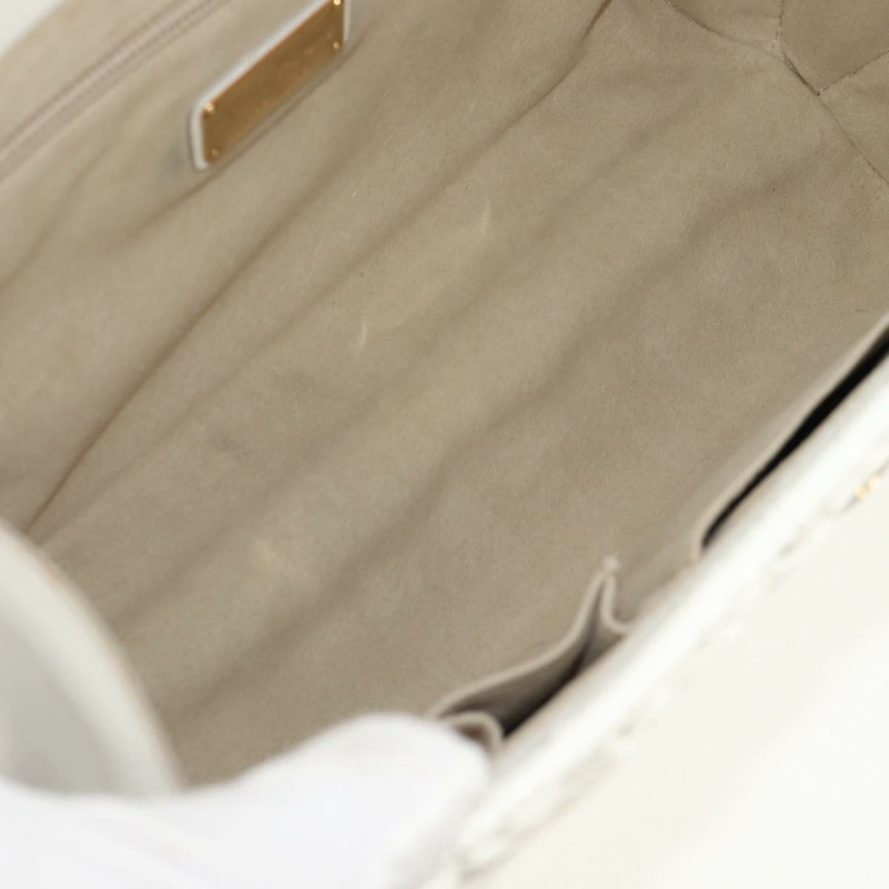 【日本直送】Salvatore Ferragamo Gancini 藤編兩用白金手提包 Auth 150815V-9