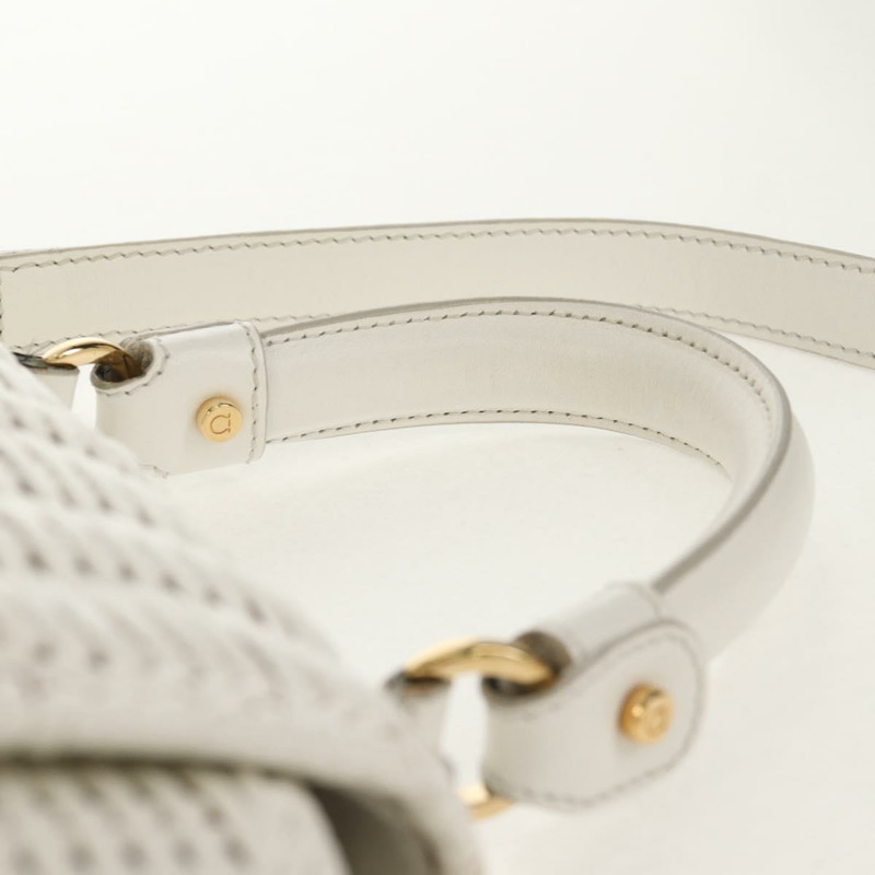 【日本直送】Salvatore Ferragamo Gancini 藤編兩用白金手提包 Auth 150815V-13