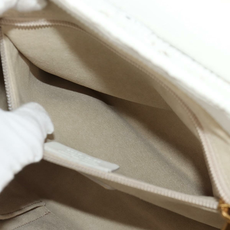 【日本直送】Salvatore Ferragamo Gancini 藤編兩用白金手提包 Auth 150815V-27