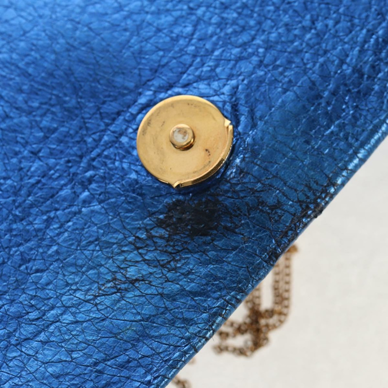 【日本直送】SAINT LAURENT 鏈條 Kate 小號肩背包 皮革 藍色 金色 正品 144825SAV-8