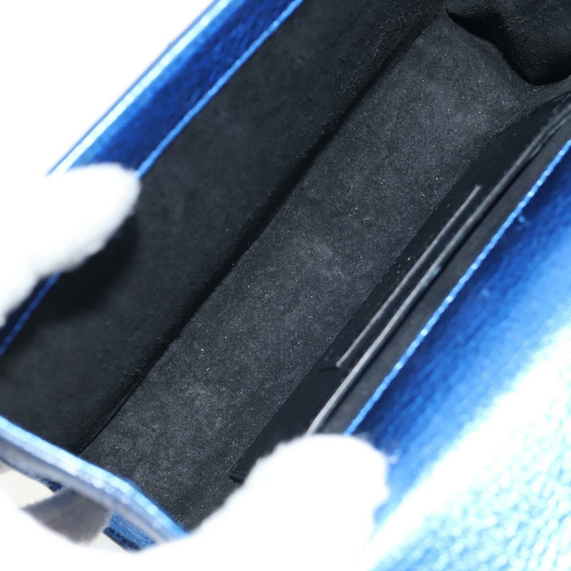 【日本直送】SAINT LAURENT 鏈條 Kate 小號肩背包 皮革 藍色 金色 正品 144825SAV-9