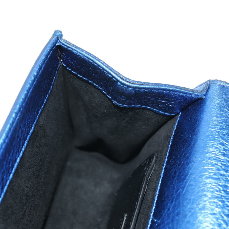 【日本直送】SAINT LAURENT 鏈條 Kate 小號肩背包 皮革 藍色 金色 正品 144825SAV-23