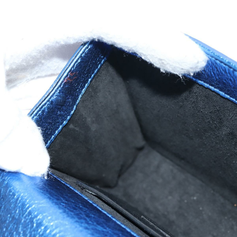 【日本直送】SAINT LAURENT 鏈條 Kate 小號肩背包 皮革 藍色 金色 正品 144825SAV-24