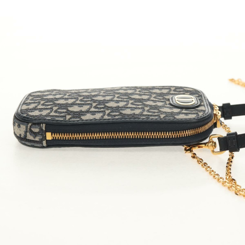 【日本直送】Christian Dior Trotter帆布Montaigne鏈條包，海軍藍金色，正品，貨號146071SAM-3