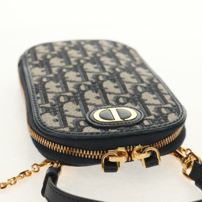 【日本直送】Christian Dior Trotter帆布Montaigne鏈條包，海軍藍金色，正品，貨號146071SAM-5