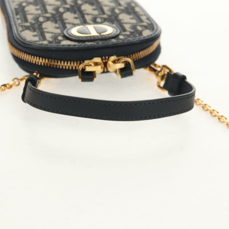 【日本直送】Christian Dior Trotter帆布Montaigne鏈條包，海軍藍金色，正品，貨號146071SAM-6