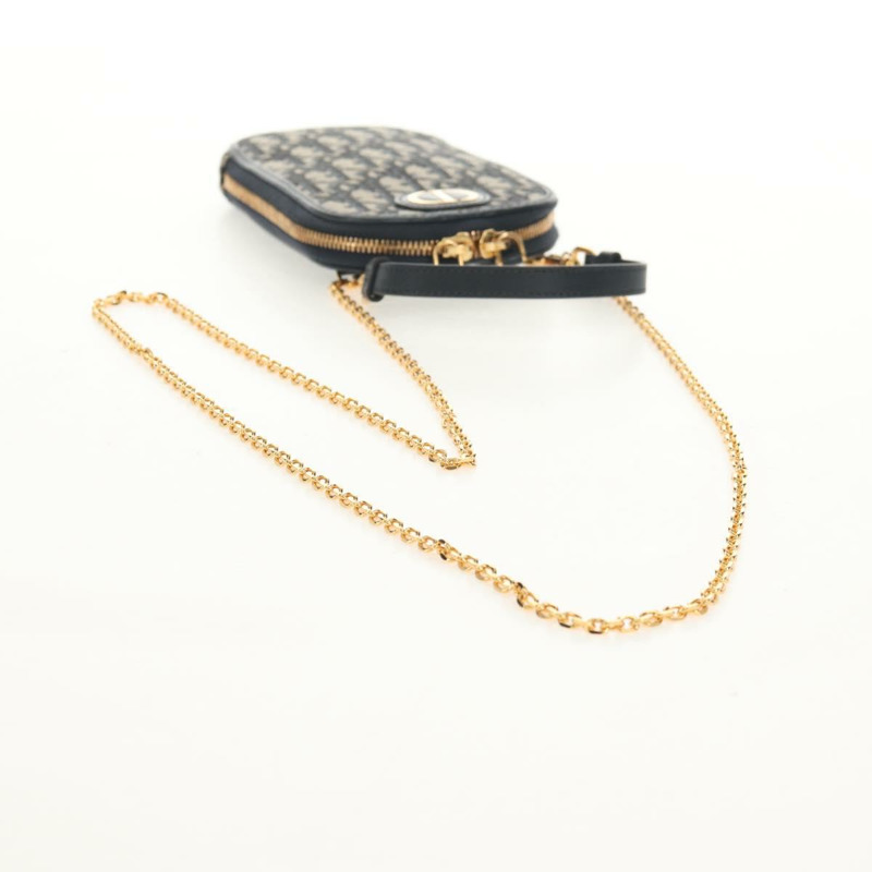 【日本直送】Christian Dior Trotter帆布Montaigne鏈條包，海軍藍金色，正品，貨號146071SAM-7