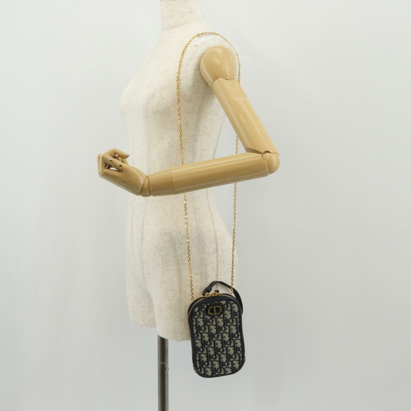 【日本直送】Christian Dior Trotter帆布Montaigne鏈條包，海軍藍金色，正品，貨號146071SAM-28