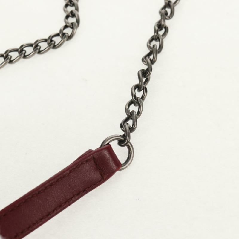 【日本直送】香奈兒 (CHANEL) 菱格紋 Boy Brick 鏈條包，羊皮材質，波爾多紅 CC 標誌，貨號 146080SM-7