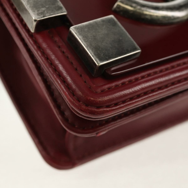 【日本直送】香奈兒 (CHANEL) 菱格紋 Boy Brick 鏈條包，羊皮材質，波爾多紅 CC 標誌，貨號 146080SM-14