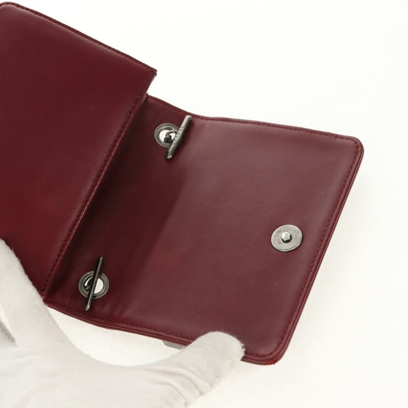 【日本直送】香奈兒 (CHANEL) 菱格紋 Boy Brick 鏈條包，羊皮材質，波爾多紅 CC 標誌，貨號 146080SM-19