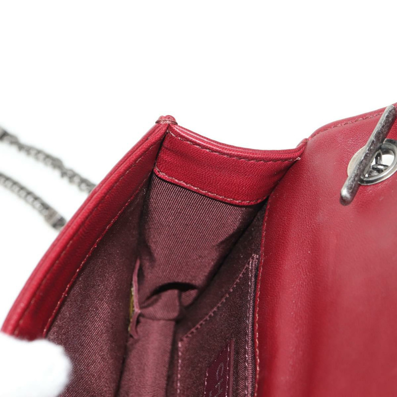 【日本直送】香奈兒 (CHANEL) 菱格紋 Boy Brick 鏈條包，羊皮材質，波爾多紅 CC 標誌，貨號 146080SM-22