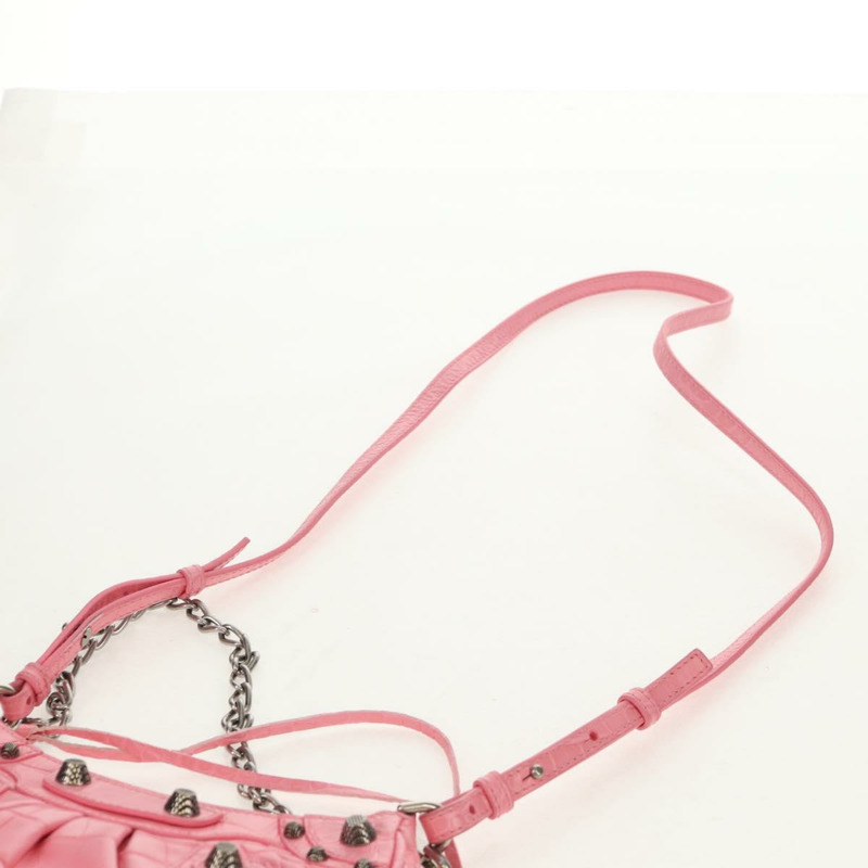 【日本直送】BALENCIAGA LucaGol XS 單肩包 皮革 兩用 粉紅色/銀色 695814 正品 146072SAM-9