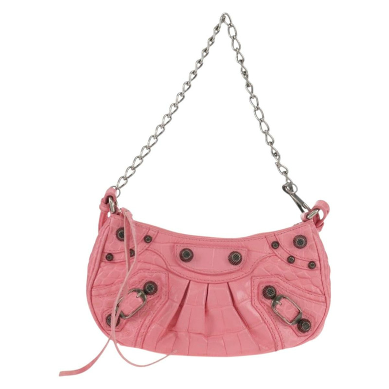 【日本直送】BALENCIAGA LucaGol XS 單肩包 皮革 兩用 粉紅色/銀色 695814 正品 146072SAM-12