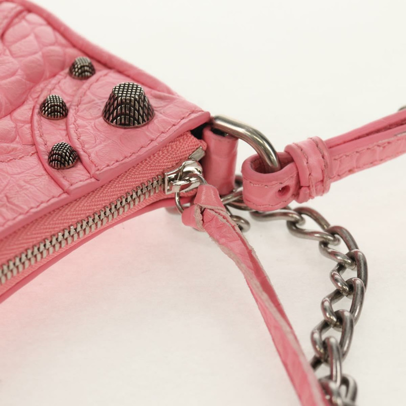 【日本直送】BALENCIAGA LucaGol XS 單肩包 皮革 兩用 粉紅色/銀色 695814 正品 146072SAM-18