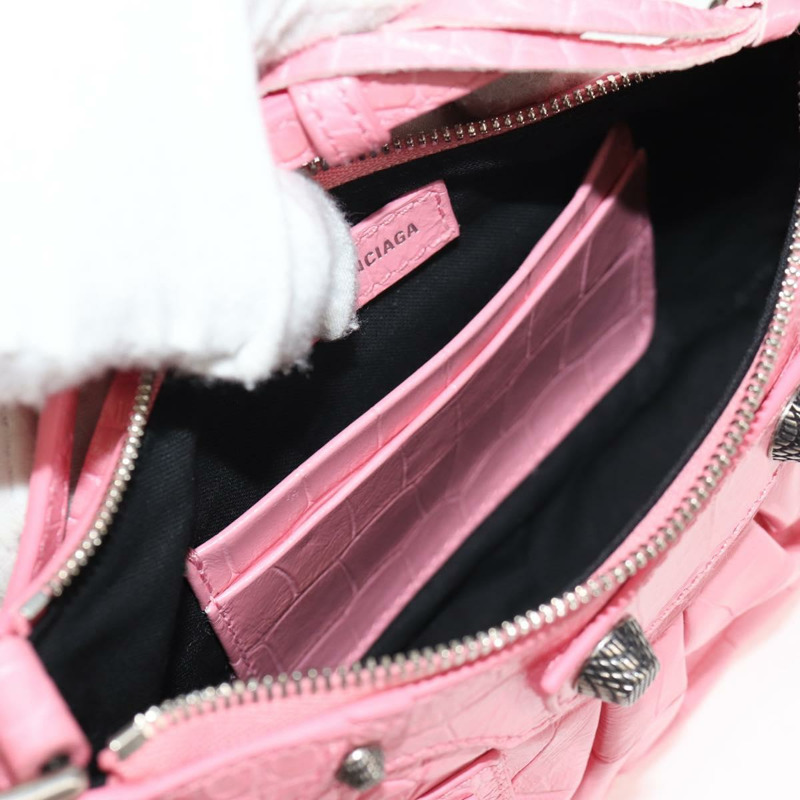 【日本直送】BALENCIAGA LucaGol XS 單肩包 皮革 兩用 粉紅色/銀色 695814 正品 146072SAM-23