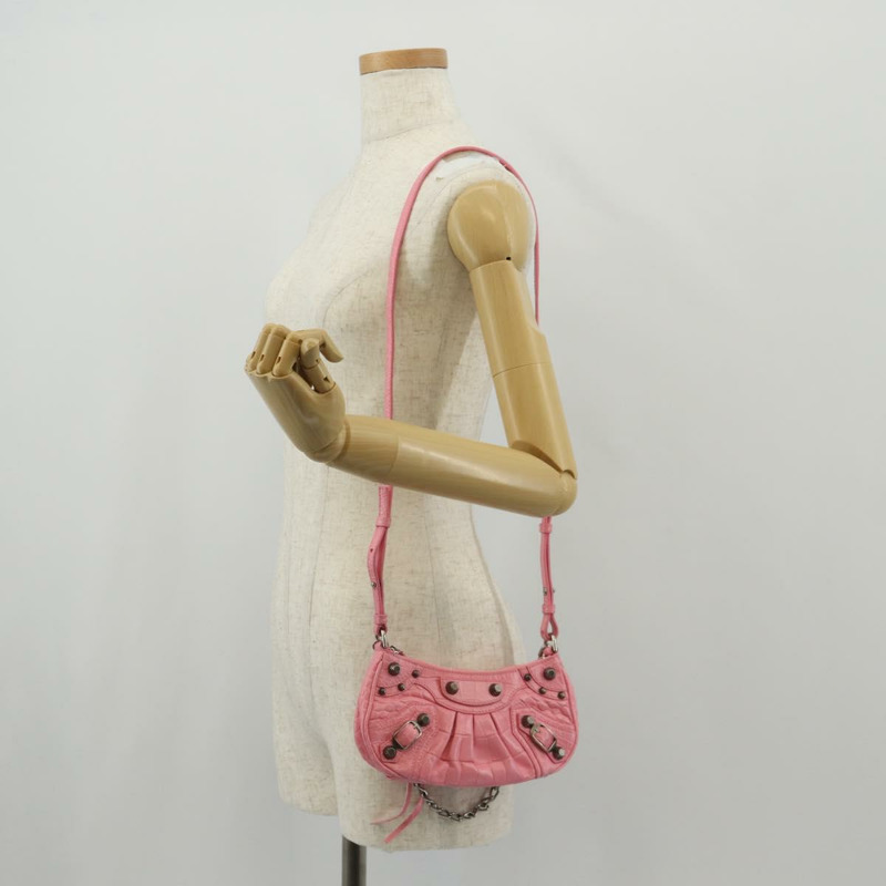 【日本直送】BALENCIAGA LucaGol XS 單肩包 皮革 兩用 粉紅色/銀色 695814 正品 146072SAM-26