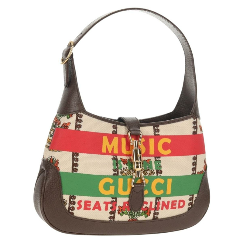 【日本直送】GUCCI 新款 Jackie 肩背包 帆布 棕色 金色 636706 正品 134340SM-0