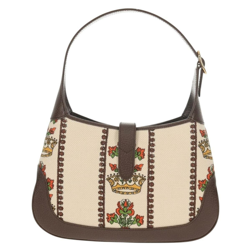 【日本直送】GUCCI 新款 Jackie 肩背包 帆布 棕色 金色 636706 正品 134340SM-1