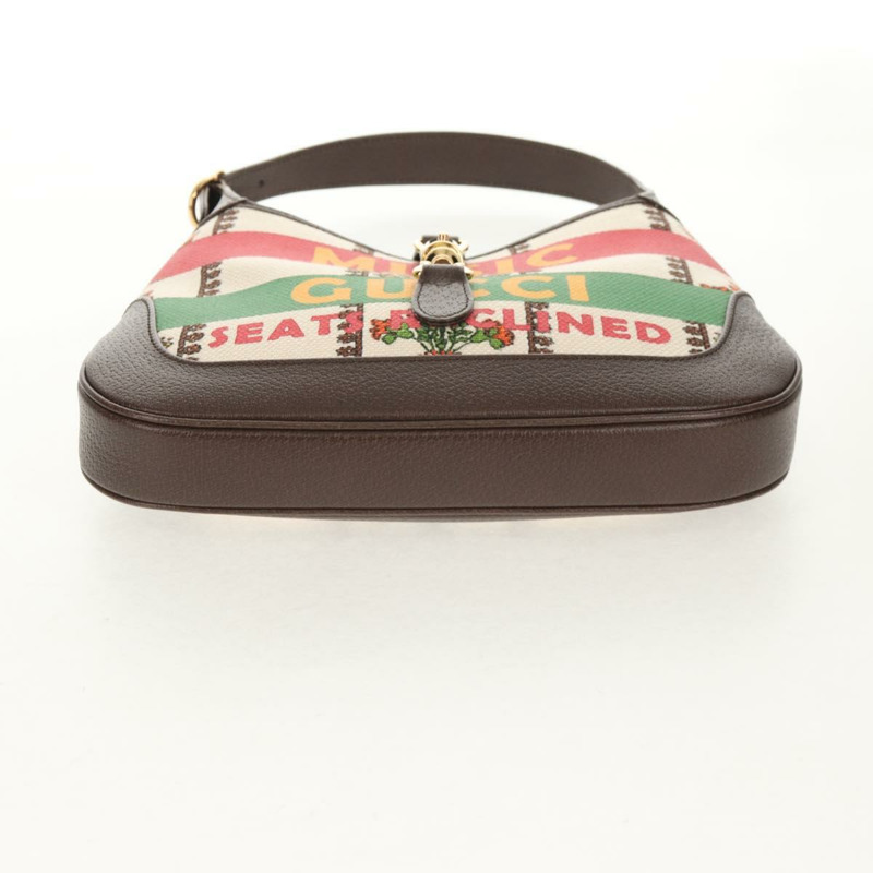 【日本直送】GUCCI 新款 Jackie 肩背包 帆布 棕色 金色 636706 正品 134340SM-4