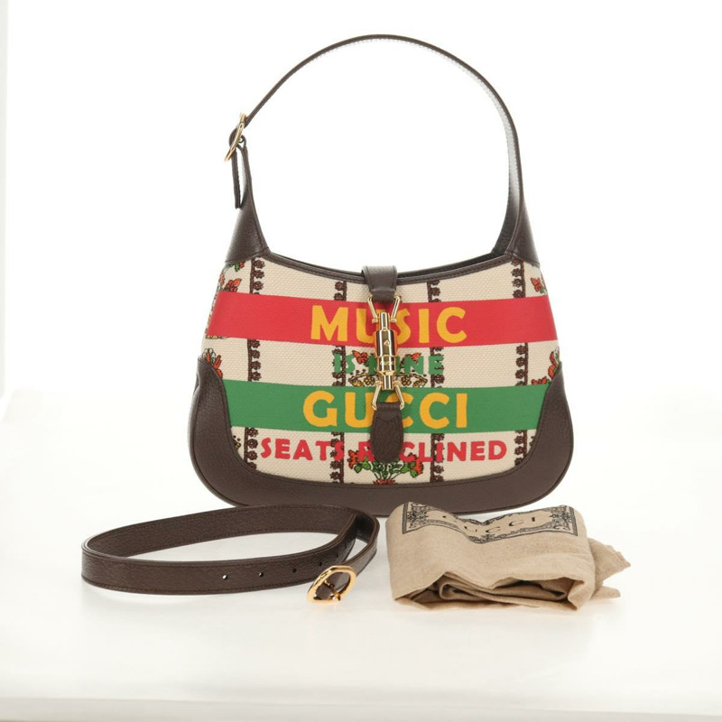 【日本直送】GUCCI 新款 Jackie 肩背包 帆布 棕色 金色 636706 正品 134340SM-11