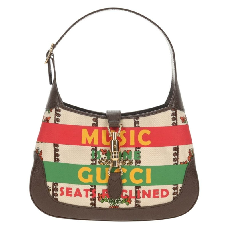 【日本直送】GUCCI 新款 Jackie 肩背包 帆布 棕色 金色 636706 正品 134340SM-12