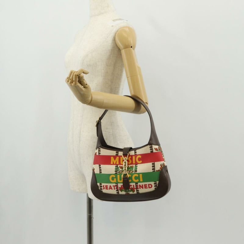 【日本直送】GUCCI 新款 Jackie 肩背包 帆布 棕色 金色 636706 正品 134340SM-28