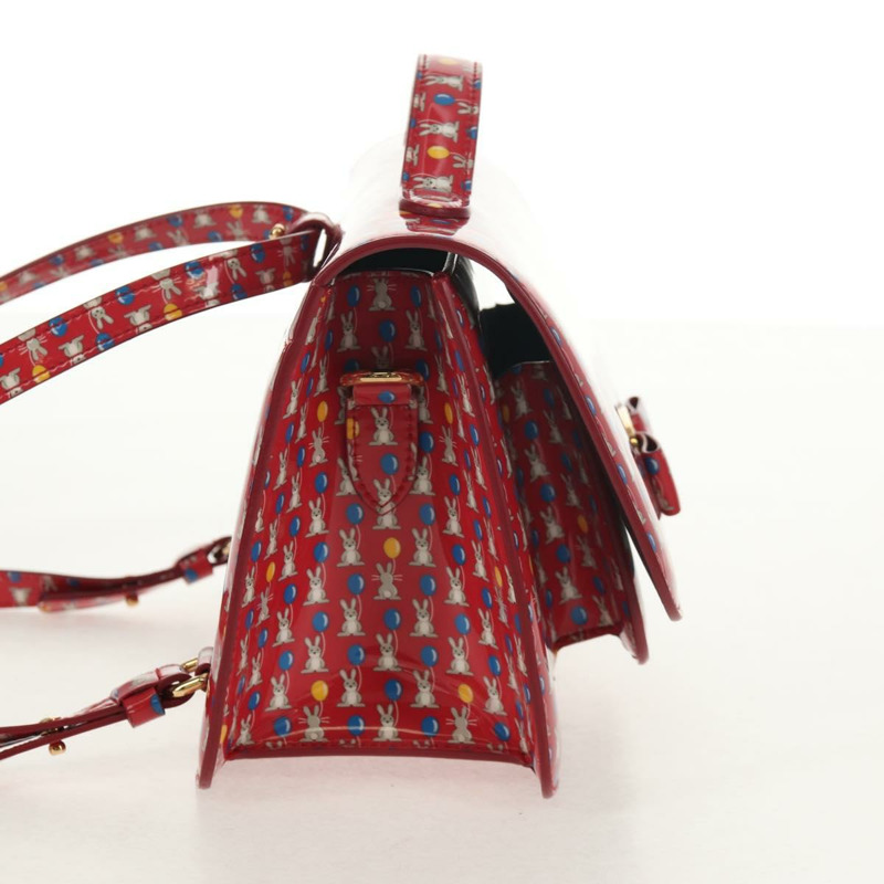 【日本直送】Salvatore Ferragamo Vala 背包，乙烯基塗層，三向紅金配色，正品編號 134344SAV-2