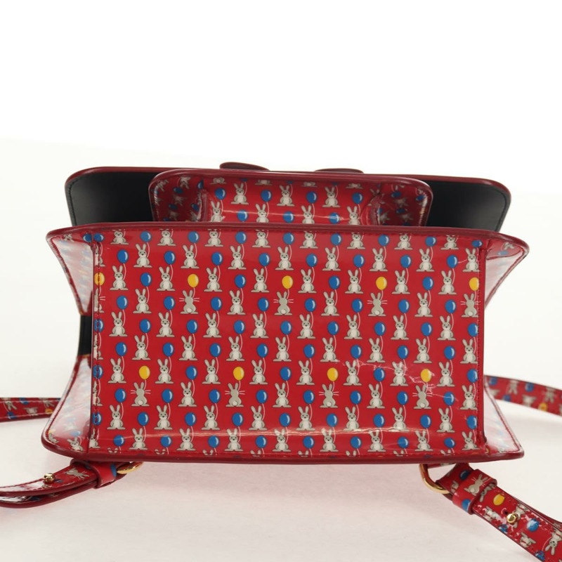 【日本直送】Salvatore Ferragamo Vala 背包，乙烯基塗層，三向紅金配色，正品編號 134344SAV-4