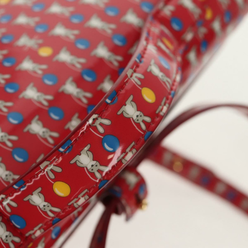 【日本直送】Salvatore Ferragamo Vala 背包，乙烯基塗層，三向紅金配色，正品編號 134344SAV-6