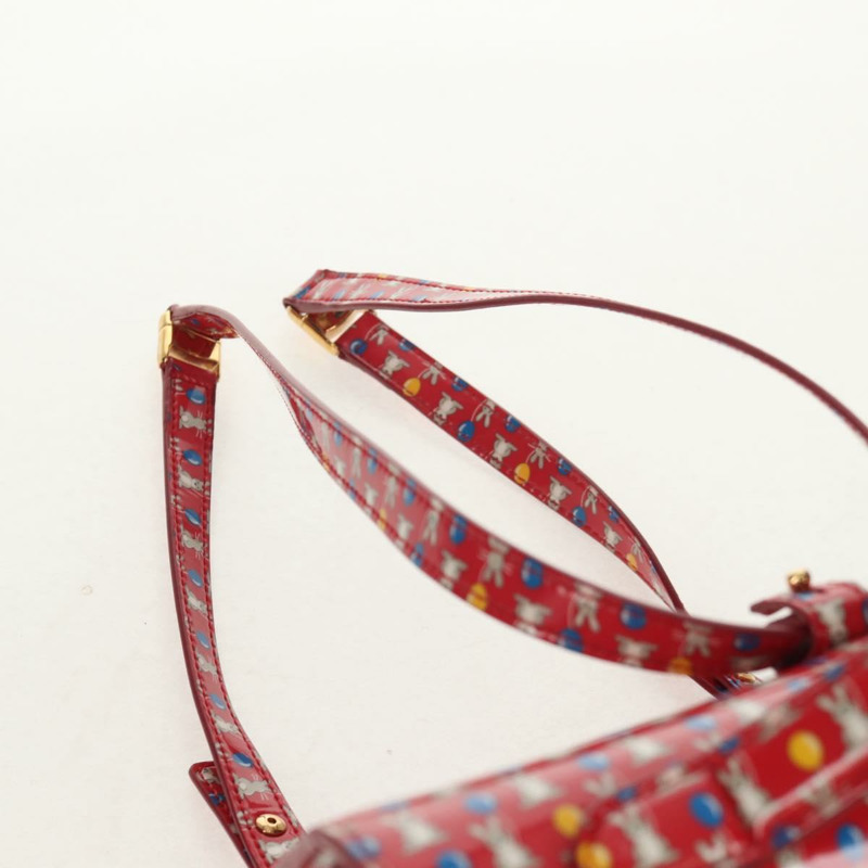 【日本直送】Salvatore Ferragamo Vala 背包，乙烯基塗層，三向紅金配色，正品編號 134344SAV-14