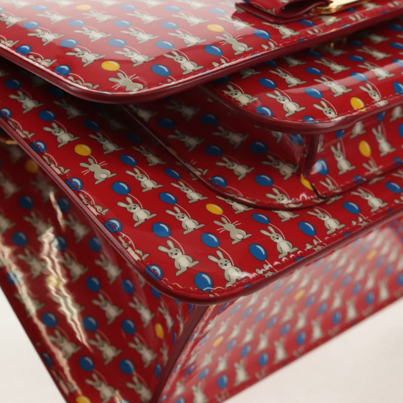 【日本直送】Salvatore Ferragamo Vala 背包，乙烯基塗層，三向紅金配色，正品編號 134344SAV-15