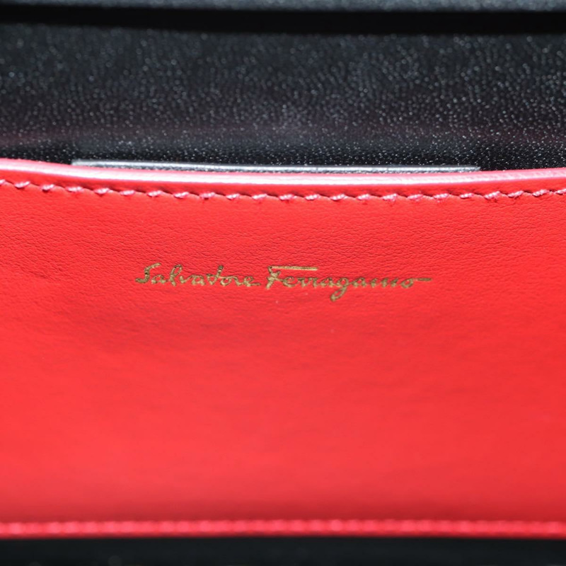 【日本直送】Salvatore Ferragamo Vala 背包，乙烯基塗層，三向紅金配色，正品編號 134344SAV-22