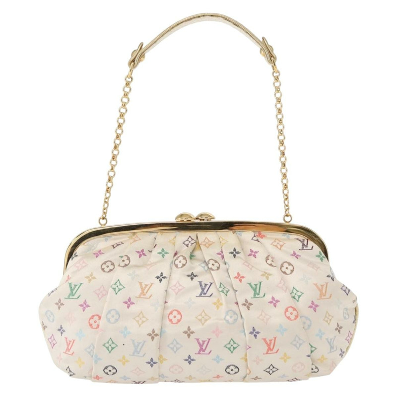 【日本直送】路易威登 (LOUIS VUITTON) 多色緞面 Omoniere 手拿包 白色 M92060 LV 正品 134363SAV-12