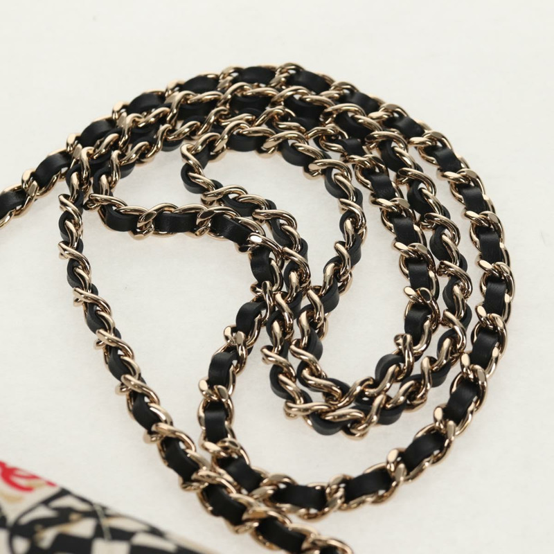 【日本直送】香奈兒 (CHANEL) 絎縫鏈條肩背包 尼龍材質 棕色 金色 CC 標誌 Auth 144002M-7