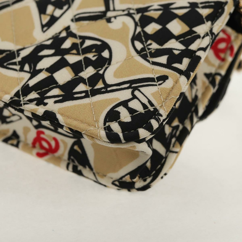 【日本直送】香奈兒 (CHANEL) 絎縫鏈條肩背包 尼龍材質 棕色 金色 CC 標誌 Auth 144002M-17