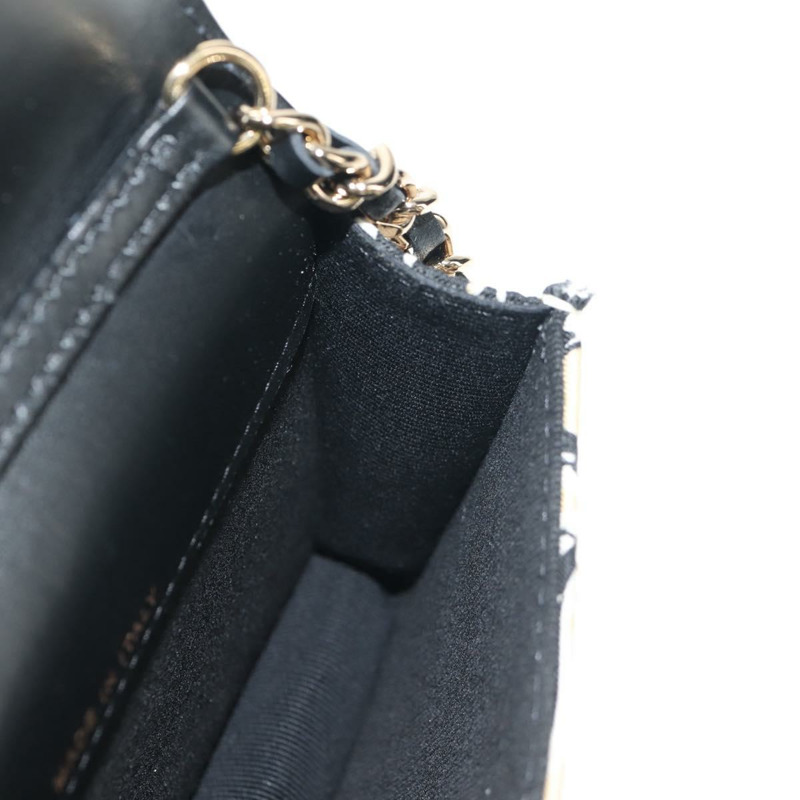 【日本直送】香奈兒 (CHANEL) 絎縫鏈條肩背包 尼龍材質 棕色 金色 CC 標誌 Auth 144002M-20