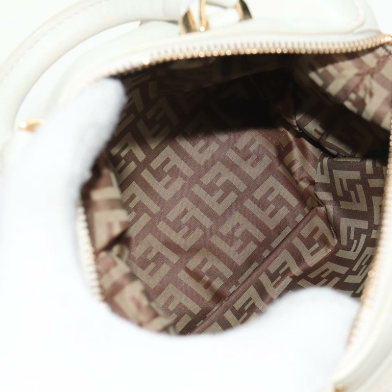 【日本直送】FENDI 手提包 皮革 兩用 白色 金色 正品 134353SAM-9