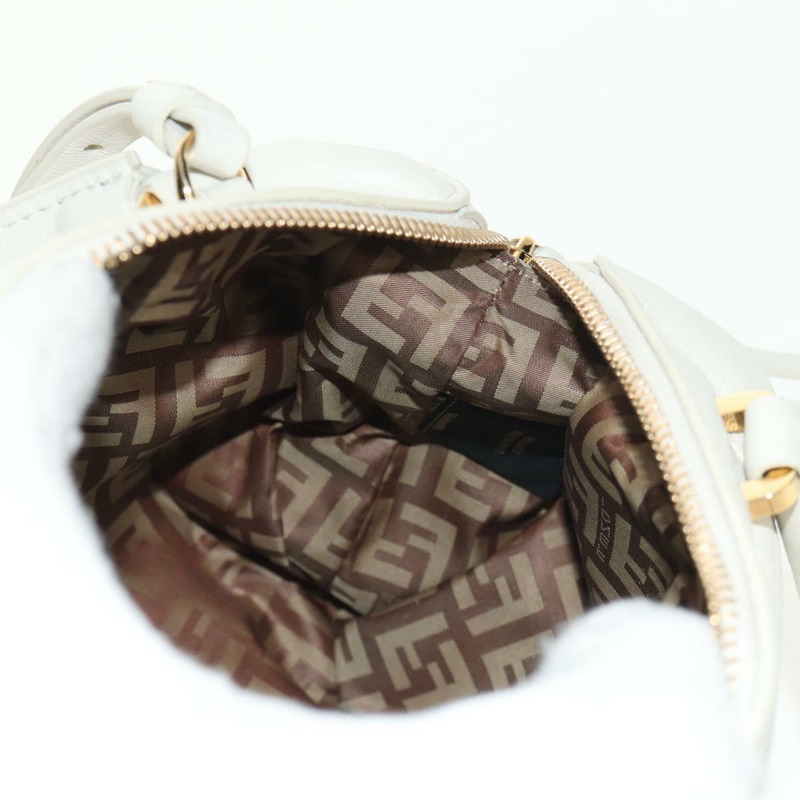 【日本直送】FENDI 手提包 皮革 兩用 白色 金色 正品 134353SAM-23