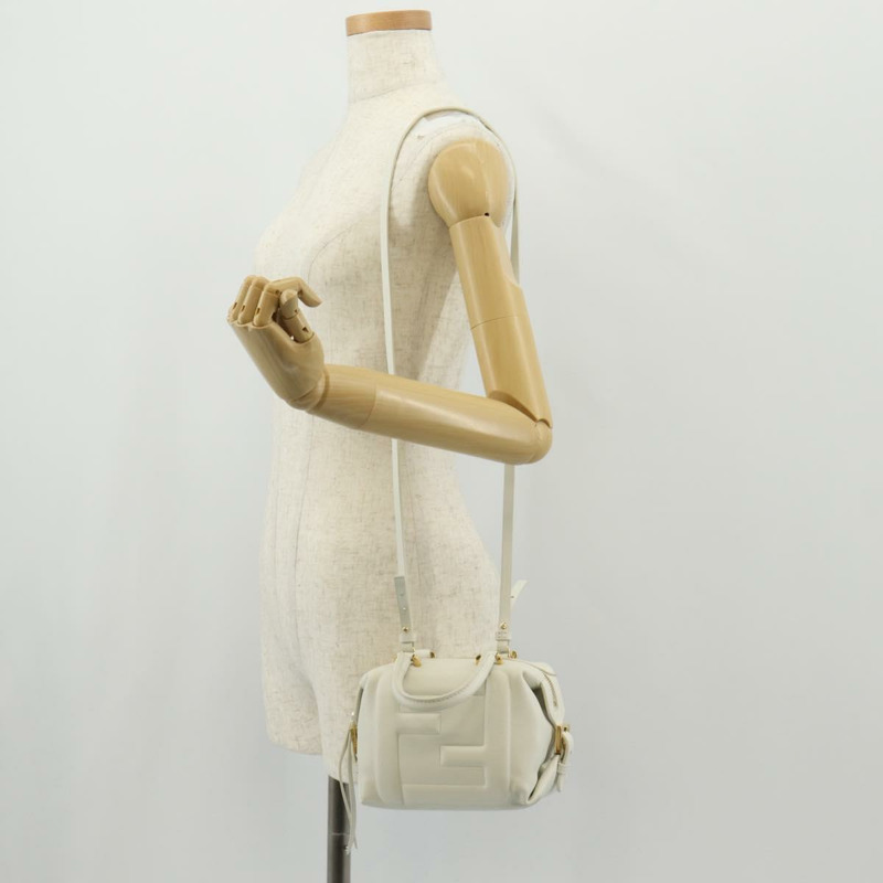 【日本直送】FENDI 手提包 皮革 兩用 白色 金色 正品 134353SAM-25