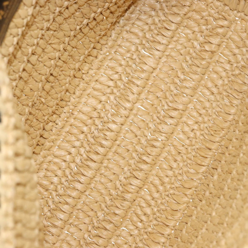 【日本直送】PRADA 草編皮革手提包，兩用，米色/黑色，正品 ka156V-10