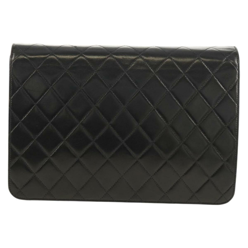 【日本直送】香奈兒 (CHANEL) 鏈條肩背包，羊皮材質，黑色，金色雙C標誌，正品編號 148654SAM-1