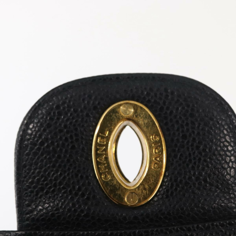 【日本直送】香奈兒 Matelasse 30 鏈條肩背包，魚子醬紋皮革，黑色，金色 CC 標誌，正品 ka350M-8