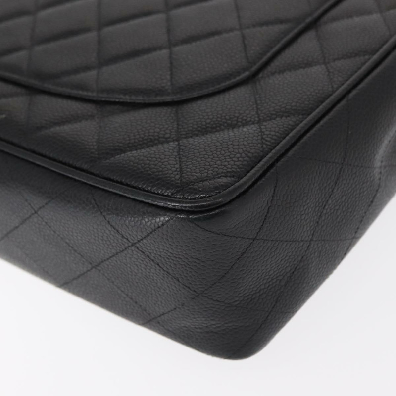 【日本直送】香奈兒 Matelasse 30 鏈條肩背包，魚子醬紋皮革，黑色，金色 CC 標誌，正品 ka350M-17