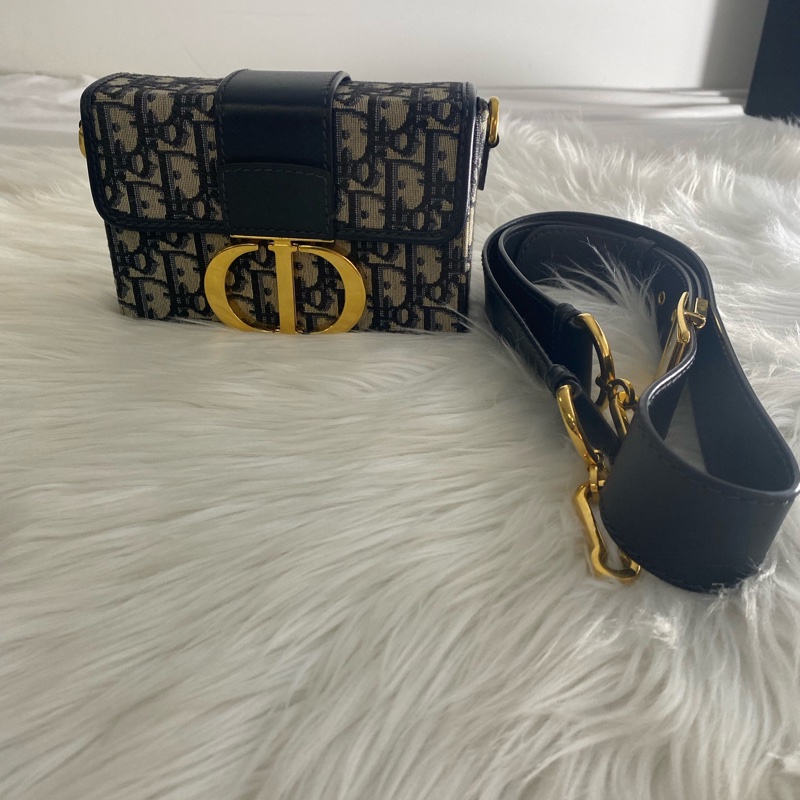 DIOR迪奧 30 Montaigne 蒙田系列 Oblique 刺繡老花滿印 寬肩帶-14