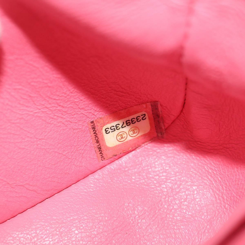 【日本直送】香奈兒 (CHANEL) 絎縫鏈條單肩包 羊皮 粉紅色 金 CC 標誌 正品 ka592SAM-10