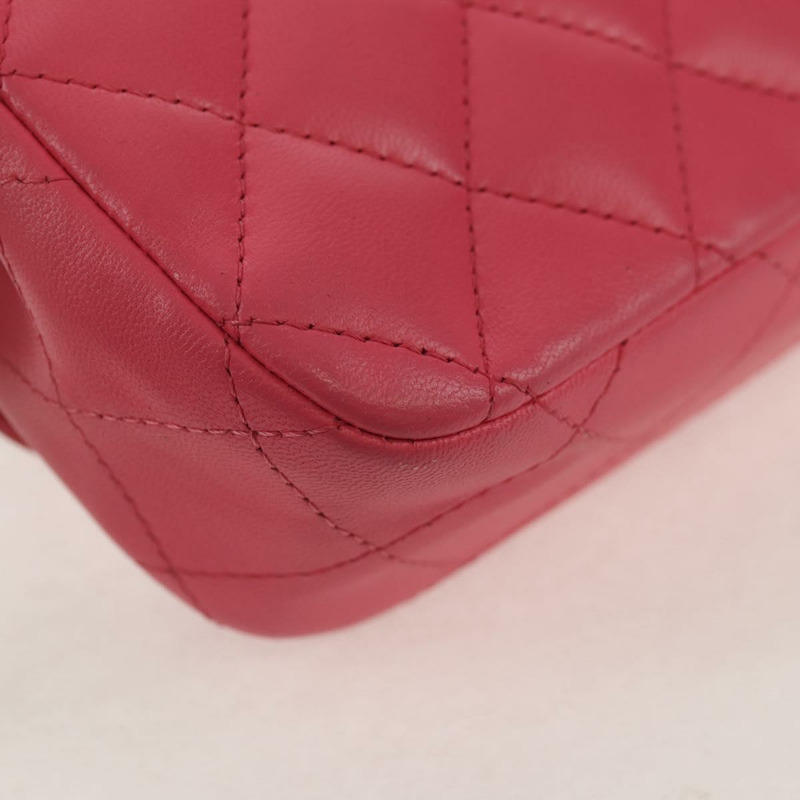 【日本直送】香奈兒 (CHANEL) 絎縫鏈條單肩包 羊皮 粉紅色 金 CC 標誌 正品 ka592SAM-15