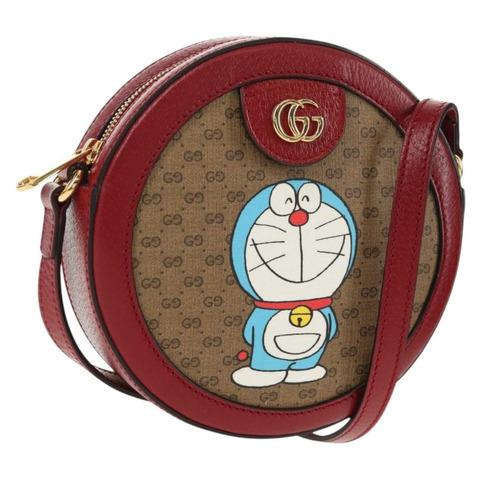 GUCCI Micro GG Supreme Doraemon 聯名手袋 PVC 米色 625216 正品 157114SM
